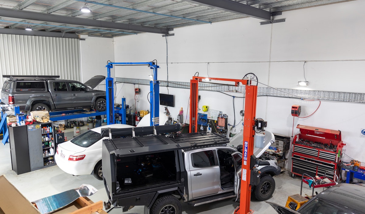 Spacious interior of mechanical workshop in Rockhampton